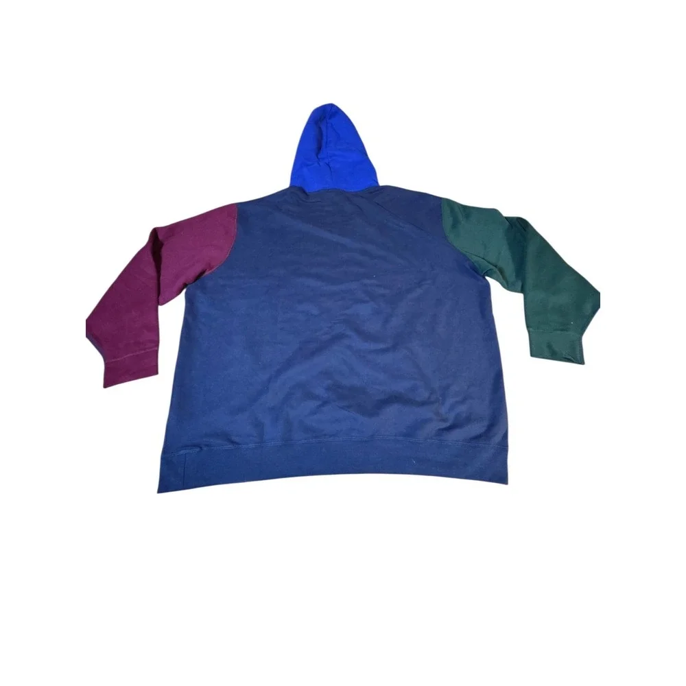 Polo Ralph‎ Lauren Mens 4XLT Colorblock Pullover Hoodie Navy Yellow Green B2